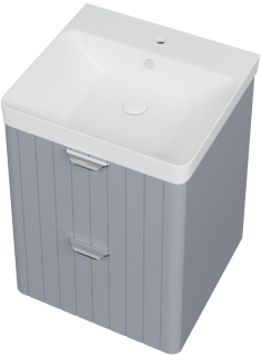 Тумба с раковиной STWORKI Ларвик 50 серая матовая   Раковина STWORKI Ларвик 50 11050-KL